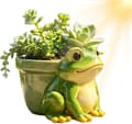 Grodformad blomkruka - Heminredning i harts, rolig djurformad blomkruka