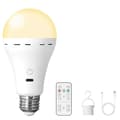 LED Rechargeable Light Bulbs with Remote Control E26 Battery Operated Light Bulb Smart 3 Color Changing Bulb with Hook