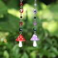 2 Pcs Car Hanging Ornaments Rearview Mirror (Purple, Red)