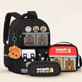 School Bag, 3PCS Waterproof Backpack (Black)