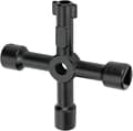 Universal Electric Cabinet Key, Versatile Cross Key for Plumbers, Electricians (Black)