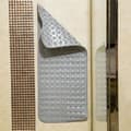 Non-slip PVC Bathroom Mat 100x40cm - ANNEFLY Solid Grey Machine Washable