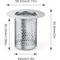 Miniatyrbillede 2 af 4: Brusehårfilter, 3 stk. badeværelsesvaskfilter i rustfrit stål, 5,5 x 5 cm vaskpropfilter til balkon, filter d...