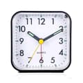 Silent Alarm Clock Bedside Non-Ticking Battery Operated Clock White BLACK