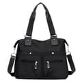 Women's Multi-Compartment Shoulder Bag, Waterproof, Large Capacity, Travel Bag Black