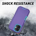 Miniatyrbild 5 av 5: For iPhone 16 Removable Shell PC+TPU Phone Case with Back Clip Stand Multicolo Multicolor Dark Purple+Sky Blue