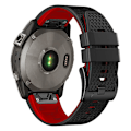 Miniatyrbilde 1 av 5: Dot Texture Silikonarmbånd for Garmin Tactix 7 Pro / Fenix 7x / 6x Pro / 5x Plus, 26mm Dual-color klokkestropp Black Red