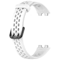 Miniatyrbillede 3 af 5: Åndbar silikone smart watch rem til Huawei Band 8 - behagelig at have på White