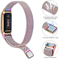 Miniatyrbild 2 av 5: Mesh i rostfritt stål Justerbar armbandsrem för Fitbit Luxe/luxe Special Edition Fitness Tracker Damer Herr (champagne Guld) Colorful