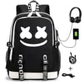 Dj Marshmello Rygsæk Lysende USB Genopladelig Rygsæk Studerende Skole Taske Style 4