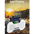 Miniatyrbild 4 av 11: Nödradio Solar Uppladdningsbar ficklampa Kompasslarm Multifunktionell bärbar utomhushögtalare white [2000mA]