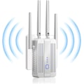 Miniatyrbillede 1 af 5: Wi-Fi Forstærker, Dual Band 2.4G/5G 1200Mbps, Rækkevidde Dækker Op Til 928,6 m² Og 45+ Enheder (Hvid)