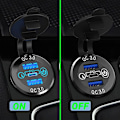 Pikkukuva 5 / 5: Dc12-24v Auton Nopea Latauspistorasia 18w Pd & Kaksois Qc3.0 Virtalähde Usb-Pistorasia Green Lighting
