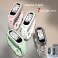 Miniatyrbillede 2 af 3: Rem til Xiaomi Band 7 6 3 4 5 NFC Transparent Urrem Silikone Armbånd Transparent black For Xiaomi 567