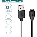 Miniatyrbilde 4 av 4: Garmin Vivoactive 5 / Vivoactive 4 / Vivoactive 4S lader, erstatningsladekabel, plus gul silikonstøvpropp