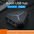 Miniatyrbild 4 av 5: 6 portar USB Hub Multi Splitter Expansion Adapter För PC Dator Laptop