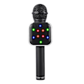 Miniatyrbilde 1 av 5: Bluetooth trådløs mikrofon LED-lys Håndholdt Karaoke ABS lydmikrofon for KTV Black