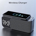 Miniatyrbilde 2 av 5: Digital Stereo FM Radio Vekkarklokke Nattlys Bluetooth Høyttaler 10W Trådløs Lader-Blå