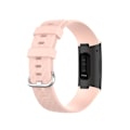 Miniatyrbild 4 av 4: 18 mm Silverfärgat spänne TPU-handledsrem för Fitbit Charge 4 / Charge 3 SE, storlek: L Light Pink