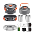 Miniatyrbild 1 av 5: Camping Köksredskap Bärbar gryta Kopp Teaport Set Vikbar utomhusmatlagning Set Vandring Picknick Tablewa orange