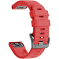 Miniatyrbillede 3 af 4: Kompatibel med Fenix 6X/7X Band 26mm Easy-fit blød silikone urrem udskiftning til Fenix 5X/Fenix 5X Plus/Fenix 3 Smartwatches (sort) Red