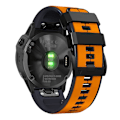 Pikkukuva 1 / 5: Garmin Descent G1/Fenix 7/Fenix 6 Pro/Fenix 5 Plus -kaksivärinen silikoniranneke älykellolle, 22 mm Orange Black