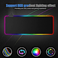 Miniatyrbillede 2 af 4: RGB Gaming Mousepad, Ekstra Stor Gaming Mouse Mat Til Gamere, Vandafvisende Kontor Desktop Mat Med 14 Lystilstande 800*300*4Mm Black
