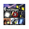 Pikkukuva 4 / 4: Enhance 2 kpl Cob Avaimenperä Työvalo 5 Tilaa 90° Taitettava Lamppu 1000 Lumenia Ladattava Mini Taskulamppu Magneetilla