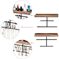 Miniatyrbillede 3 af 5: Hængende Væghængt Smykke Organizer Med Rustik Træ Smykke Holder Display Til Halskæder Br