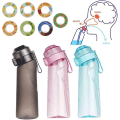Miniatyrbillede 5 af 5: Fruktdoft luktande vandflaska med sukker, BPA-fri og läcker gymflaska idealisk for fitness og udendørs(650 ml) Black 650ml