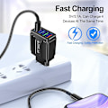 Miniatyrbilde 3 av 5: 45W 4 USB Hurtiglader USB 3.0 Mobiltelefonlader Standard Adapter Telefonlading Hode-EU-plugg