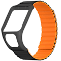 Pikkukuva 2 / 2: Silikoninen magneettinen ranneke TomTom Runner 2 / 3 / Spark / Adventurer -kellolle, kotelolla Black Orange