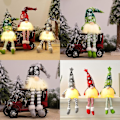 Miniatyrbild 4 av 5: Jultomtedekoration,lysande jultomte,jultomteplyschdocka,led miniatyrfigurer Set med 3 för öppen spis i sovrummet