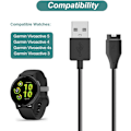 Miniatyrbilde 1 av 4: Garmin Vivoactive 5 / Vivoactive 4 / Vivoactive 4S lader, erstatningsladekabel, plus gul silikonstøvpropp