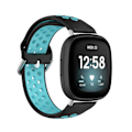 Miniatyrbillede 1 af 4: To-farvet silikoneurrem til Fitbit Versa 3 Black Teal