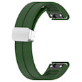 Miniatyrbillede 4 af 5: Silikone 26mm folde spænde urrem til Garmin Fenix 7x/7x Solar/tactix 7 Pro Army Green