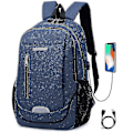 Miniatyrbilde 1 av 5: Student Skoleveske Usb Lading Reiseveske Datamaskin Ryggsekk blue
