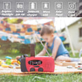 Miniatyrbilde 5 av 5: Clockwork Radio, Solar Emergency FM AM NOAA bærbar radio med SOS Alert Red