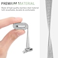 Miniatyrbillede 3 af 4: Rustfrit stål Mesh Loop Justerbar Armbånd Udskiftningsrem til Fitbit Luxe/luxe Special Edition Fitness Tracker Damer Mænd (champagne guld) Silver