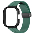 Miniatyrbillede 2 af 3: Sort magnetisk spænde silikone urrem til Xiaomi Redmi Watch 3 urrem med urkasse Army Green