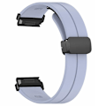 Miniatyrbilde 3 av 3: For Garmin Fenix 7 / 6 / 5 22mm håndleddsrem Fleksibel silikon klokkebånd med magnetisk spenne Lavender Grey
