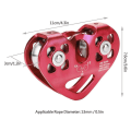 Miniatyrbillede 5 af 5: Pulley Tandem Speed ​​Dual Trolley Rescue Klatre Dual Pulley Med Kugle Red