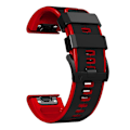 Pikkukuva 3 / 5: Garmin Descent G1/Fenix 7/Fenix 6 Pro/Fenix 5 Plus -kaksivärinen silikoniranneke älykellolle, 22 mm Black Red