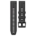 Pikkukuva 4 / 5: Garmin Descent G1/Fenix 7/Fenix 6 Pro/Fenix 5 Plus -kaksivärinen silikoniranneke älykellolle, 22 mm Charcoal Grey Black