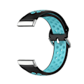 Pikkukuva 2 / 4: Kaksiväri silikoniranneke Fitbit Versa 3:lle Black Teal