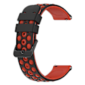 Pikkukuva 2 / 5: Samsungin, Huawein, Huamin, Garminin, Polarin kellohihna 22 mm:n kellohihna useilla pyöreillä rei'illä Black Red D Garmin Forerunner 255