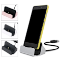 Miniatyrbillede 3 af 5: Type-c hurtigopladningsdockstation Desktop Usb C 3.1 Docking-oplader med kabel til Huawei P9 Plus til Smart Cell Phone Silver