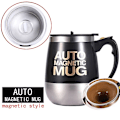 Miniatyrbillede 1 af 5: Usb Genopladelig Automatisk Blender Smart Termokande Selvomrørende Magnetisk Kop Rustfrit Stål Kaffe Mælke Blender Cup black