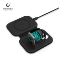Miniatyrbillede 4 af 5: F20 magnetisk foldbar trådløs oplader 3 i 1 ladestation 15w hurtigopladningspude til flere enheder kompatibel med Ios Phone Watch-øretelefoner black