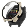 Miniatyrbild 1 av 5: Huamade For Garmin Forerunner 265 Smart Watch Pc case med skärmskydd i härdat glas Ivory White